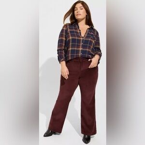 Torrid Burgundy Corduroy Boot Cut Pants